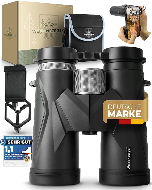 Weidenberger 12x42 Magnesium-Fernglas in Schwarz