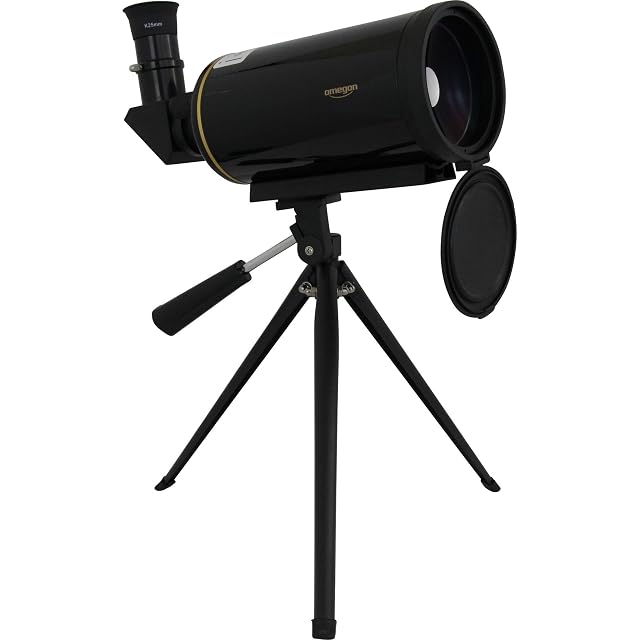 Omegon MightyMak 80 Maksutov in Hochglanzschwarz mit goldenen Streifen