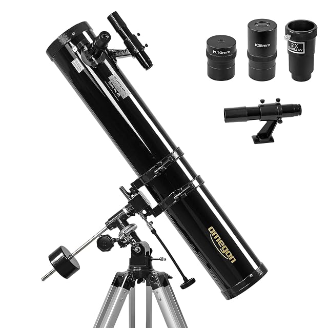 Omegon N 114/900 Newton auf seiner parallaktischen EQ-1-Montierung