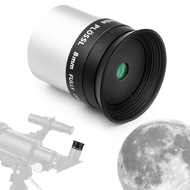 Astromania 8-mm-Plössl-Okular mit umklappbarer Gummiaugenmuschel