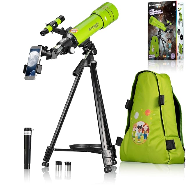 BRESSER JUNIOR 70/400 Kinderrefraktor mit seinem Rucksack