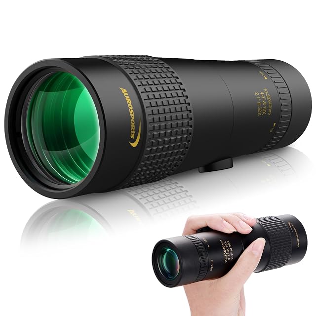 Aurosports 10-30×40 Zoom-Monokular mit zwei Fokussierringen