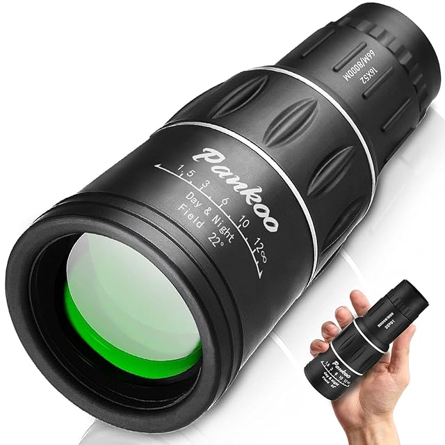 Pankoo 16×52 Monokular mit gummiarmiertem Körper