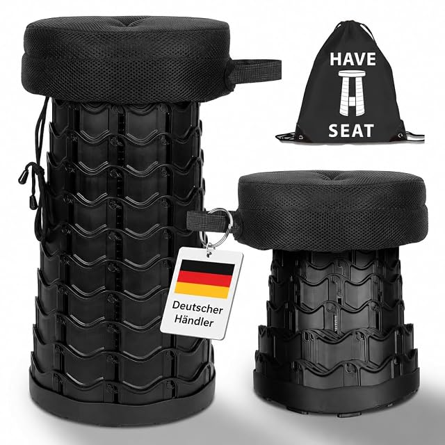 Have A Seat Teleskophocker in Schwarz mit Kissen
