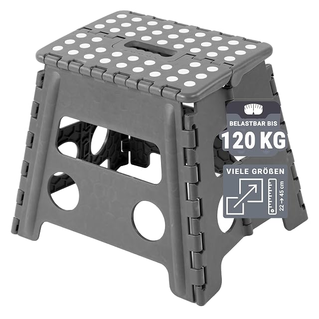ZOLLNER klappbarer Tritthocker in Anthrazit
