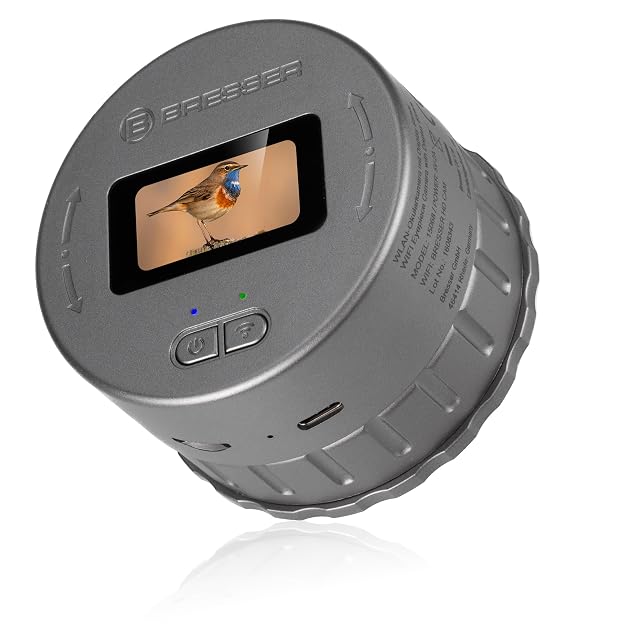 Bresser WLAN-Okularkamera mit ihrem 1,47-Zoll-Display