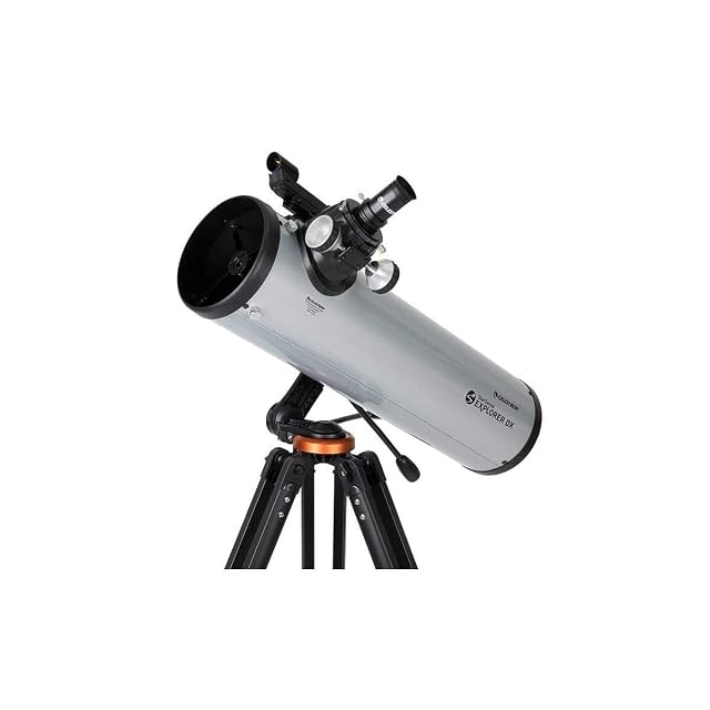 Celestron StarSense Explorer DX 130 mit einem Smartphone in seiner Halterung