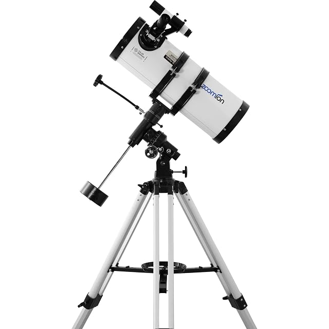 Zoomion Gravity 150/1400 Reflektor auf seiner parallaktischen Montierung und seinem Stativ